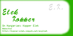 elek kopper business card